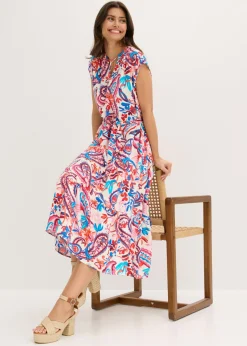 bonprix bonprix Vestido camisero fluido blanco lana-mango-fresa-rosa-azul glaciar Discount