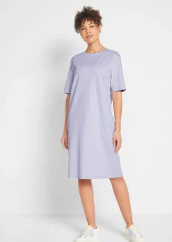 bonprix bonprix Vestido camisero holgado de algodón puro (2 unidades) Lavanda ahumado + negro Best