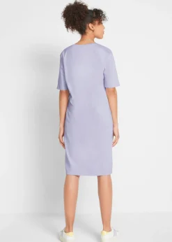bonprix bonprix Vestido camisero holgado de algodón puro (2 unidades) Lavanda ahumado + negro Best