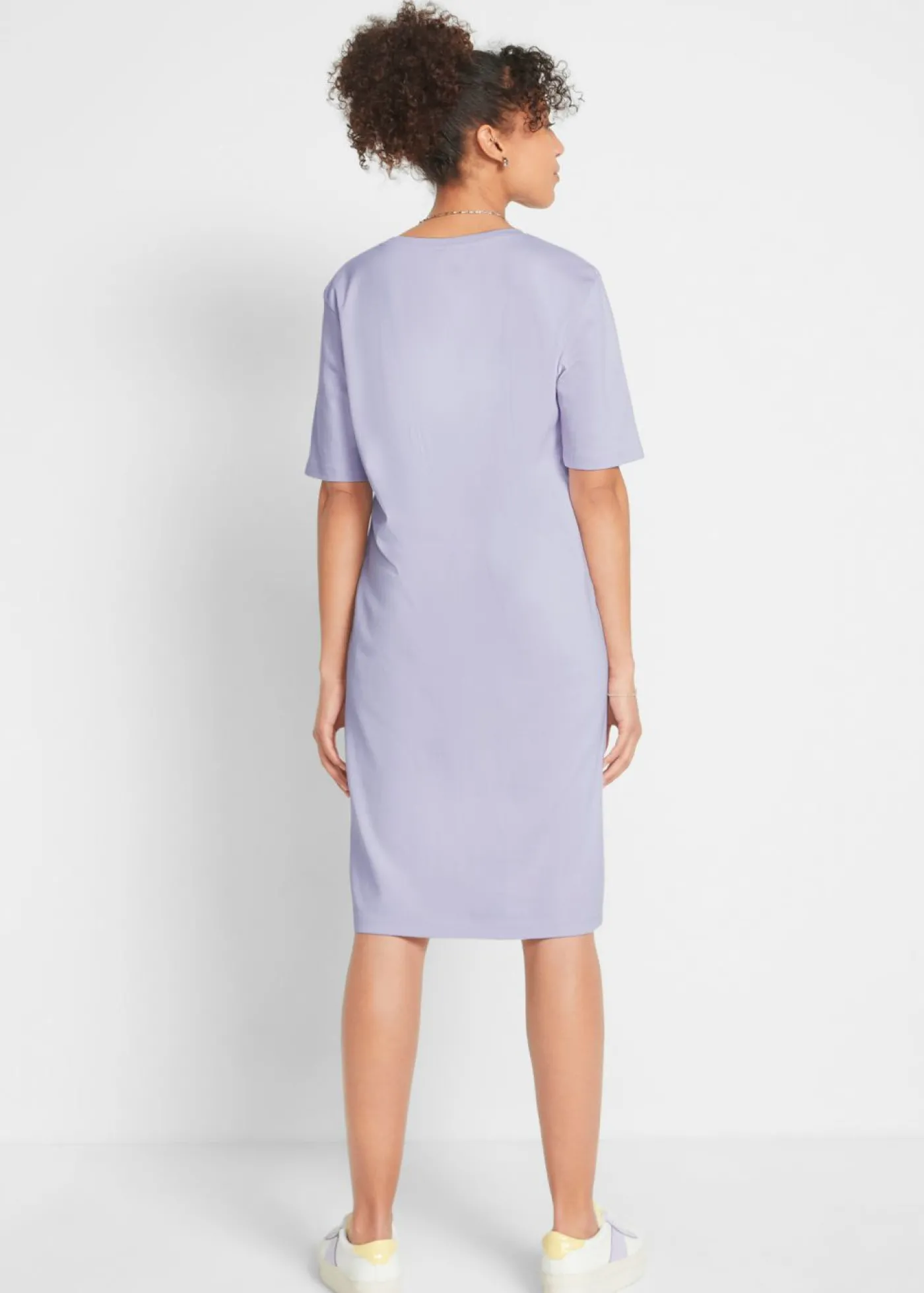 bonprix bonprix Vestido camisero holgado de algodón puro (2 unidades) Lavanda ahumado + negro Best