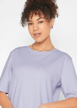 bonprix bonprix Vestido camisero holgado de algodón puro (2 unidades) Lavanda ahumado + negro Best