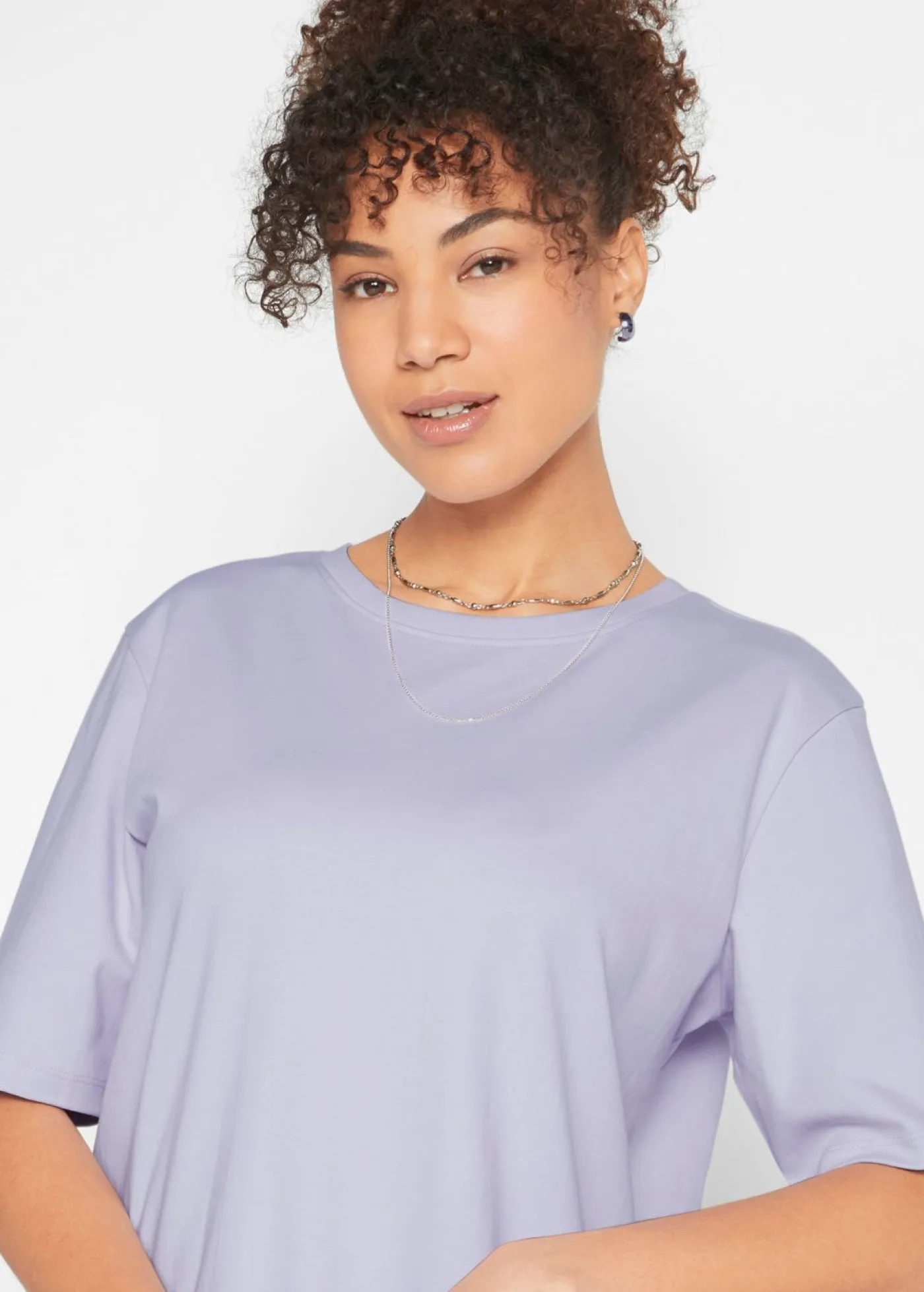 bonprix bonprix Vestido camisero holgado de algodón puro (2 unidades) Lavanda ahumado + negro Best