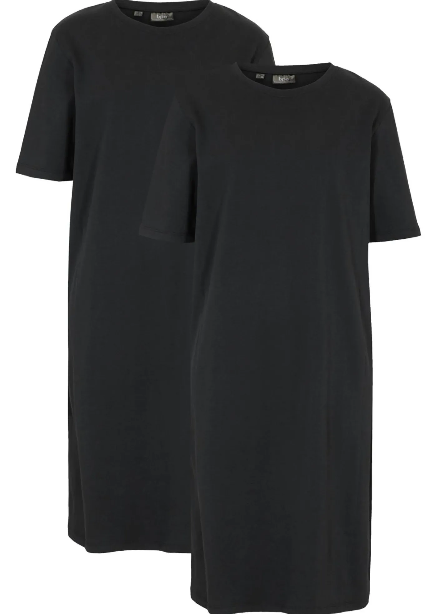 bonprix bonprix Vestido camisero holgado de algodón puro (2 unidades) Negro Discount
