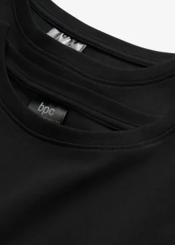 bonprix bonprix Vestido camisero holgado de algodón puro (2 unidades) Negro Discount
