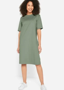 bonprix bonprix Vestido camisero holgado de algodón puro (2 unidades) Azul marino + verde hierba Discount
