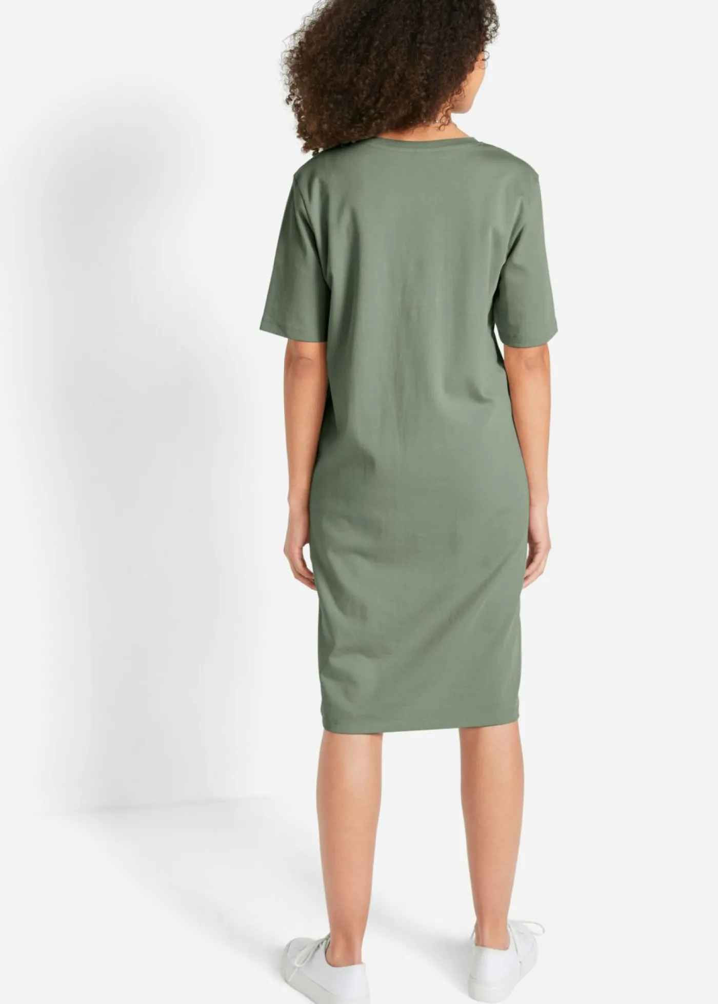 bonprix bonprix Vestido camisero holgado de algodón puro (2 unidades) Azul marino + verde hierba Discount