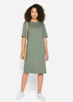 bonprix bonprix Vestido camisero holgado de algodón puro (2 unidades) Azul marino + verde hierba Discount