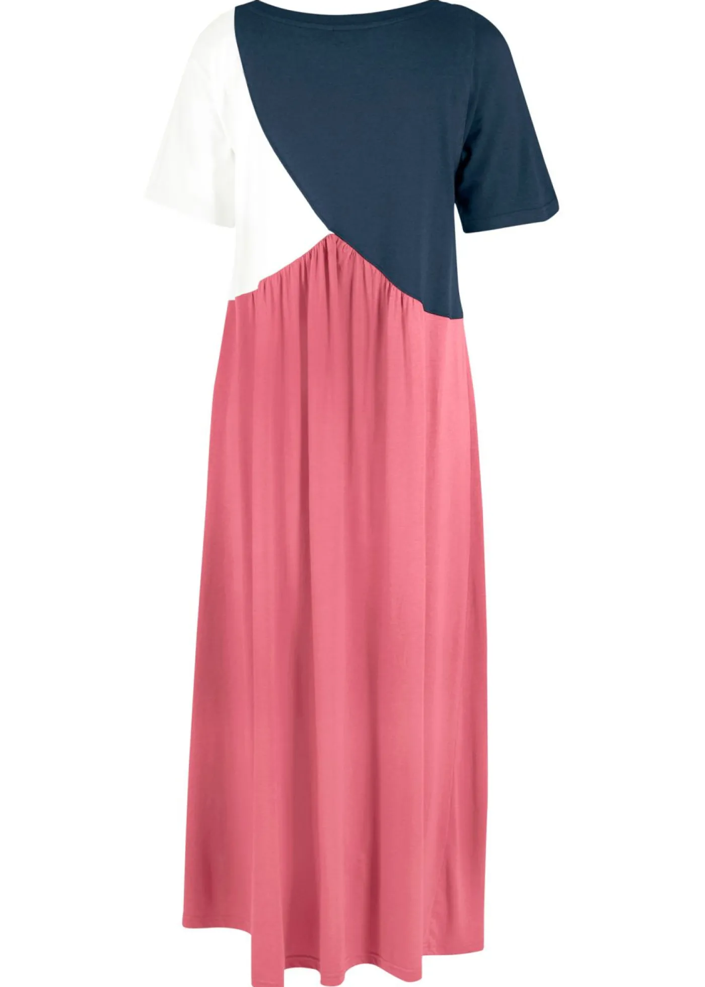 bonprix bonprix Vestido camisero largo y ancho en mezcla de algodón y viscosa rojo / azul marino / crema suave Discount