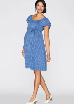 bonprix bonprix Vestido camisero premamá Azul cielo de lunares Outlet