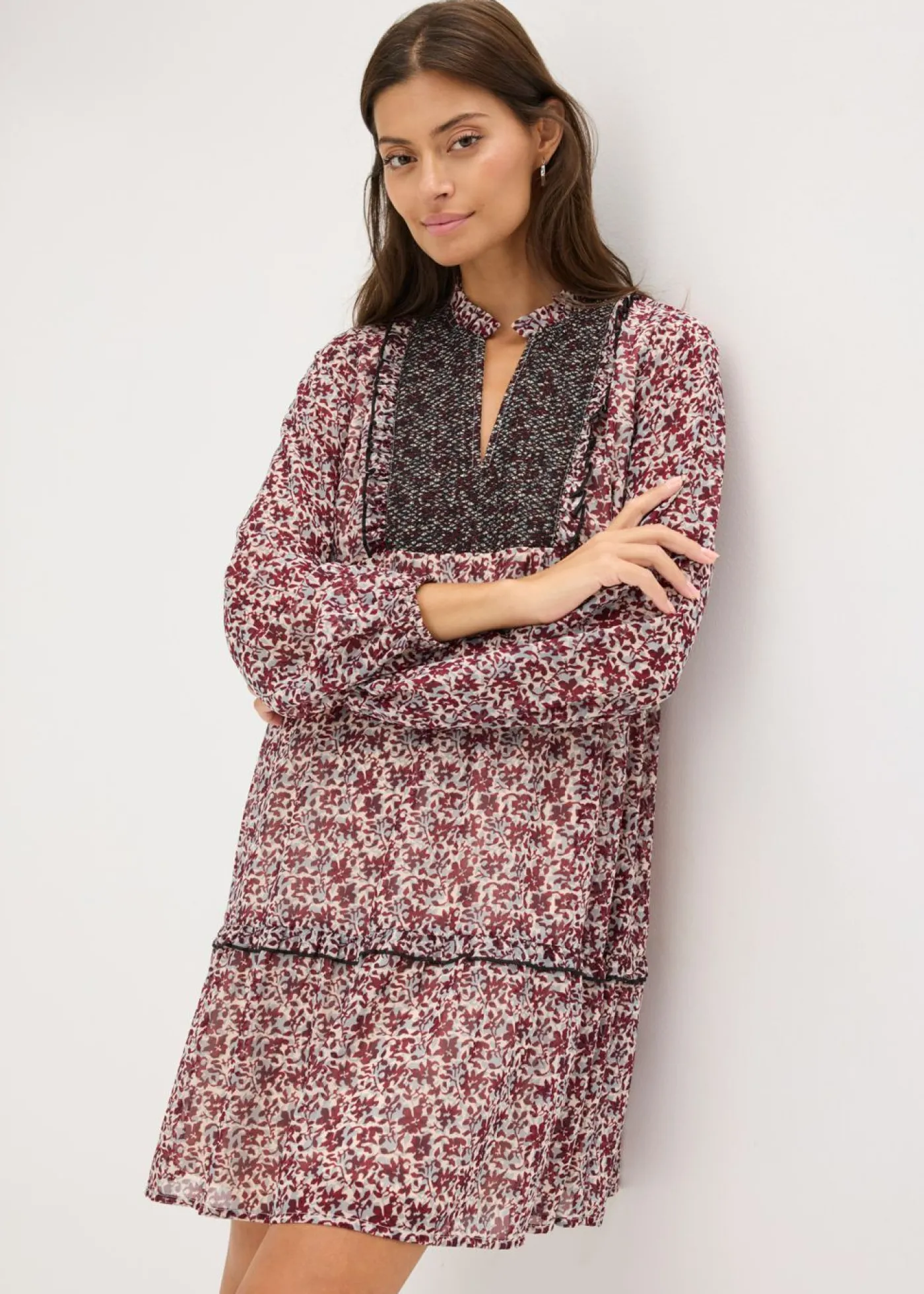 bonprix bonprix Vestido con bordado Blanco lana