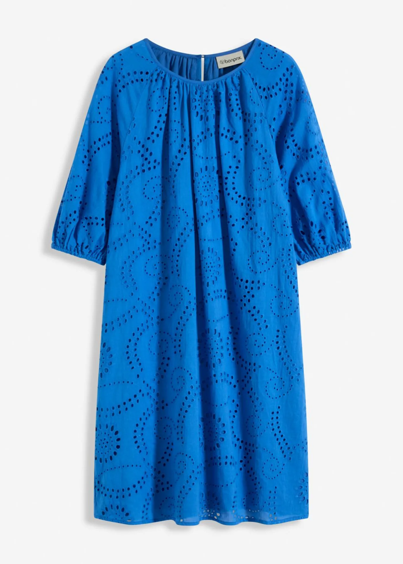 bonprix bonprix Vestido con bordado calado azul glaciar Clearance