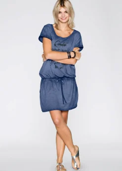 bonprix bonprix Vestido con cintura caída azul gastado New