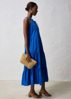 bonprix bonprix Vestido con contenido de seda Azul ártico New