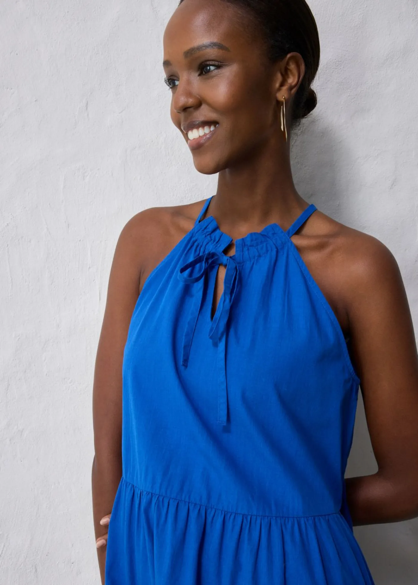 bonprix bonprix Vestido con contenido de seda Azul ártico New