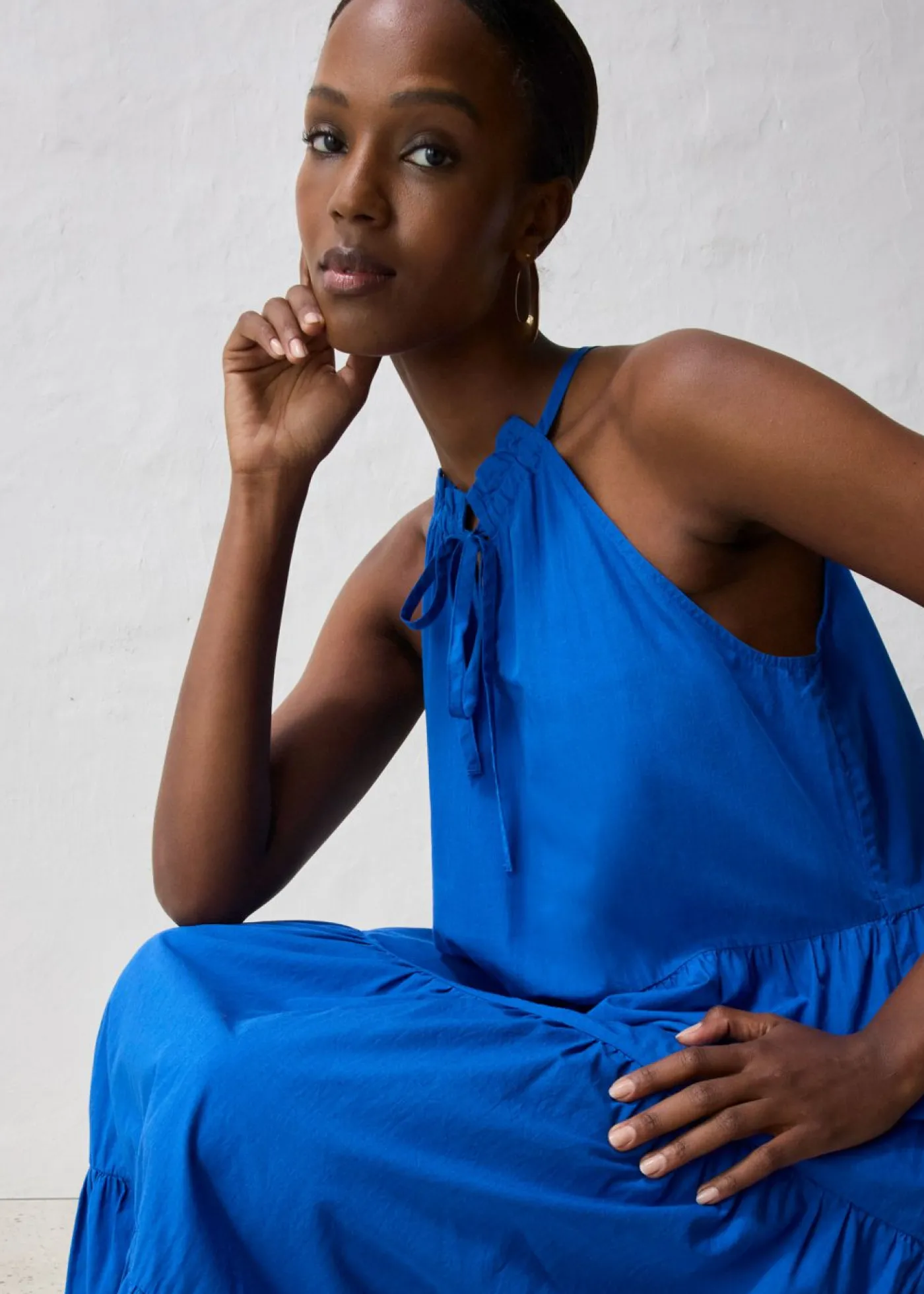 bonprix bonprix Vestido con contenido de seda Azul ártico New