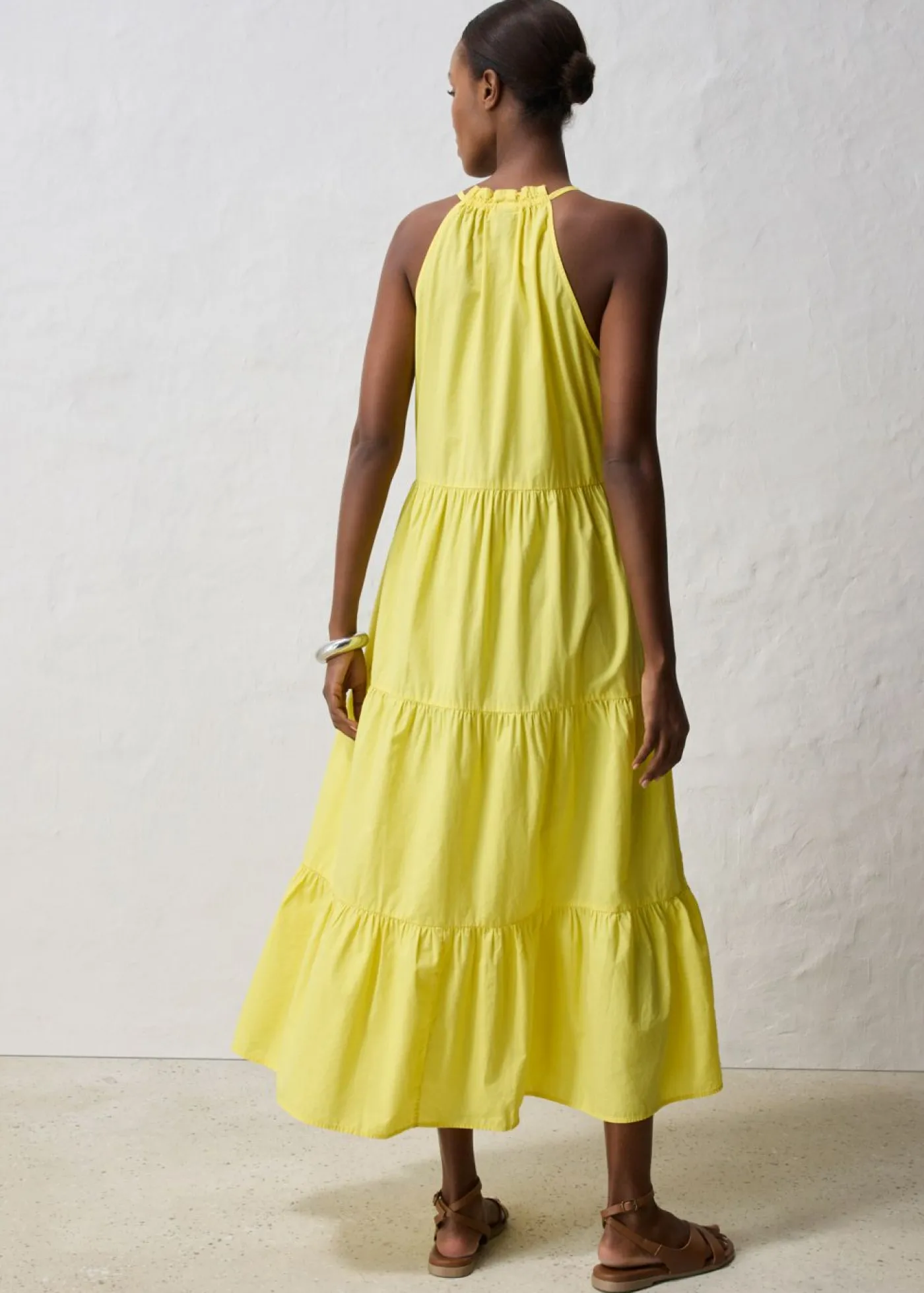 bonprix bonprix Vestido con contenido de seda Amarillo suave New