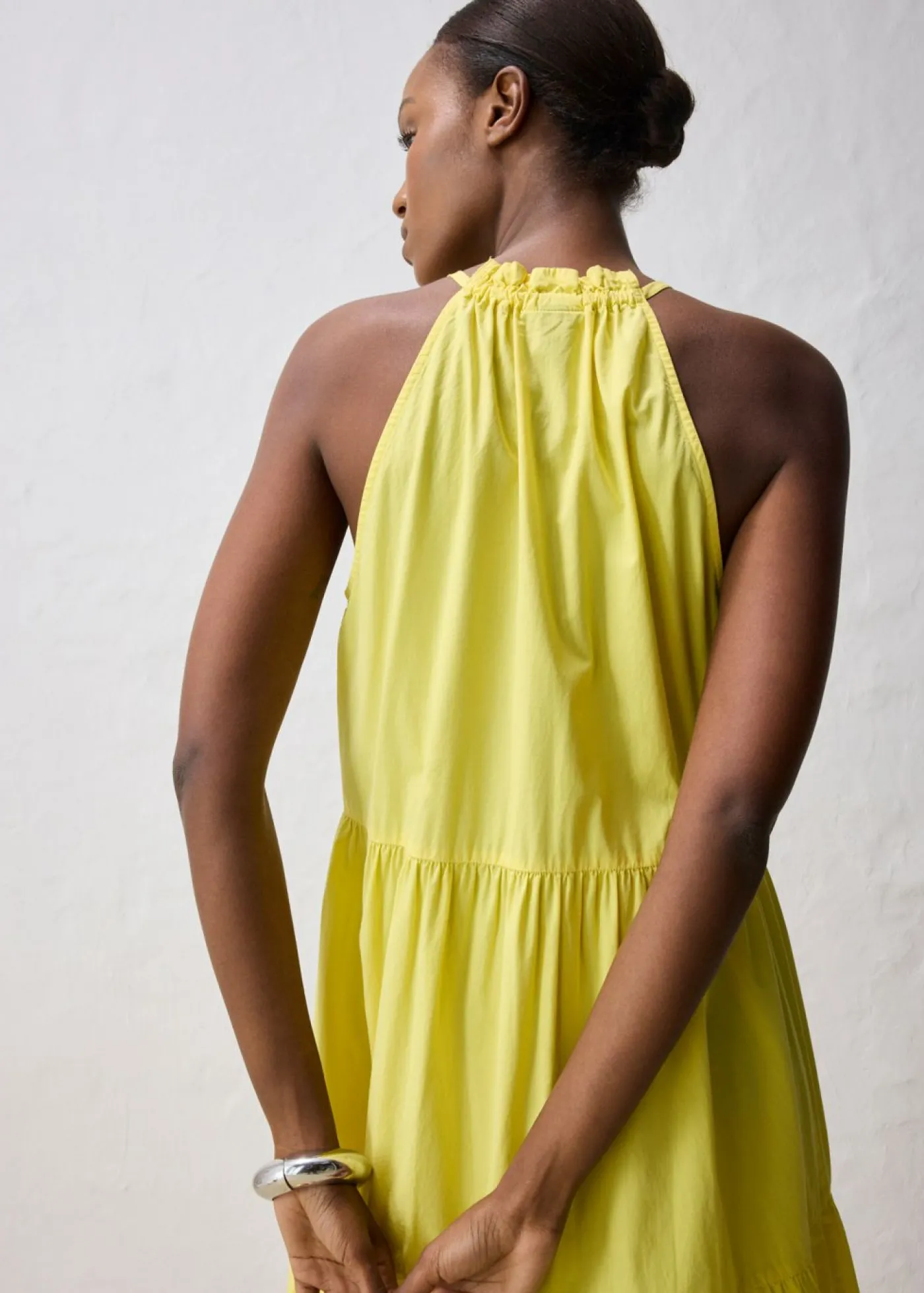 bonprix bonprix Vestido con contenido de seda Amarillo suave New