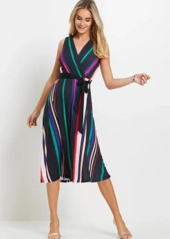 bonprix bonprix Vestido con cordón Negro-multicolor de rayas Clearance