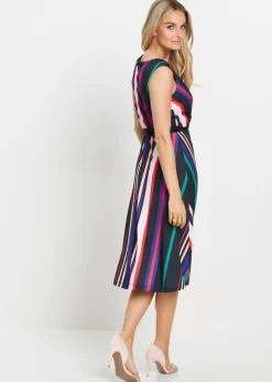bonprix bonprix Vestido con cordón Negro-multicolor de rayas Clearance