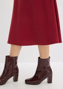 bonprix bonprix Vestido con cuello de camisa Rojo Sale