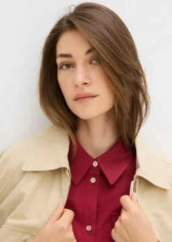 bonprix bonprix Vestido con cuello de camisa Rojo Sale