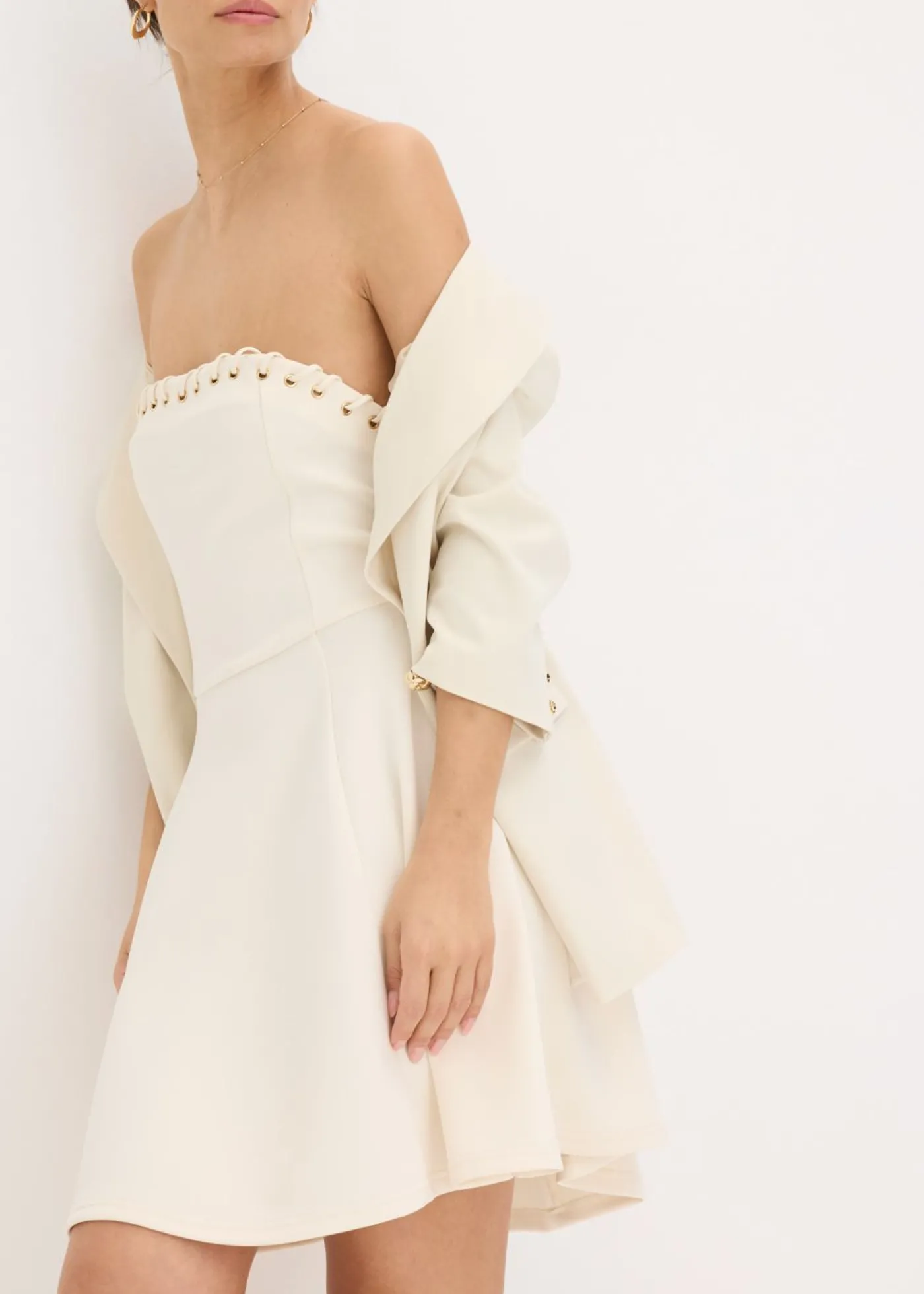 bonprix bonprix Vestido con detalle de cadena Blanco lana Discount