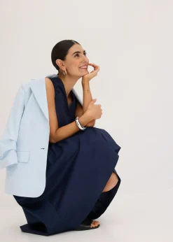 bonprix bonprix Vestido con detalle de cordón Azul marino Hot