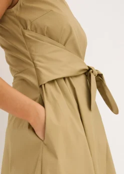 bonprix bonprix Vestido con detalle de cordón Marrón caqui Discount