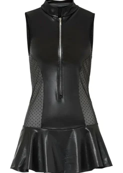 bonprix VENUS Vestido con efecto mojado Negro Clearance