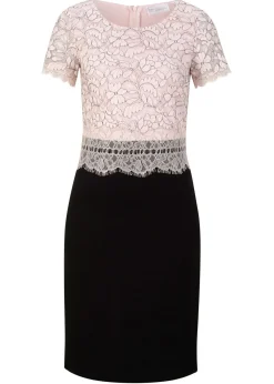 bonprix bonprix Vestido con encaje negro - rosa pálido Hot
