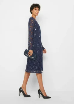 bonprix bonprix Vestido con encaje (2 piezas) Azul marino Sale