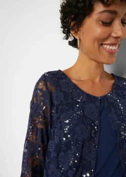 bonprix bonprix Vestido con encaje (2 piezas) Azul marino Sale