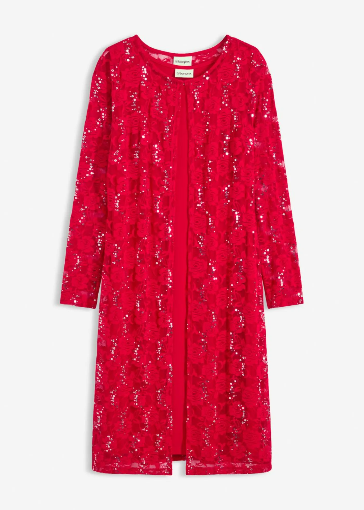bonprix bonprix Vestido con encaje (2 piezas) Rojo oscuro Clearance