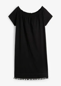 bonprix bonprix Vestido con escote bañera de punto Negro Best