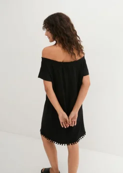 bonprix bonprix Vestido con escote bañera de punto Negro Best