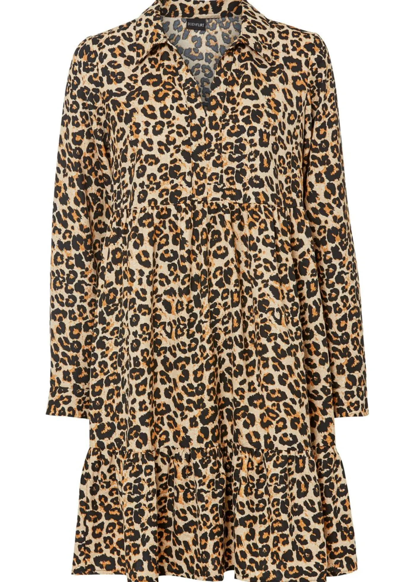 bonprix bonprix Vestido con estampado animal Beige tiza-marrón con estampado de leopardo New
