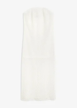 bonprix bonprix Vestido con hombros al descubierto y encaje Blanco Best