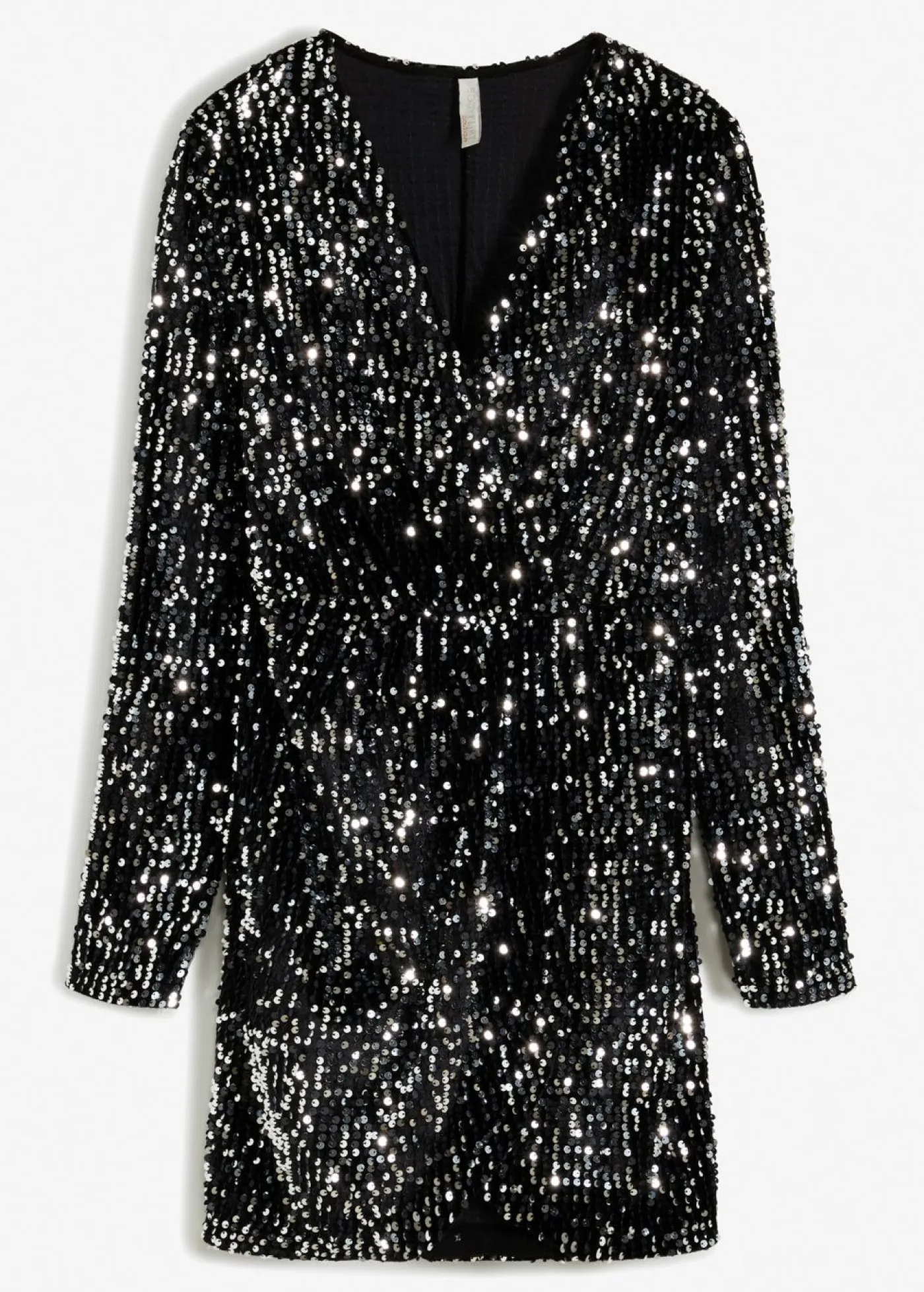 bonprix bonprix Vestido con lentejuelas de terciopelo suave Negro Online
