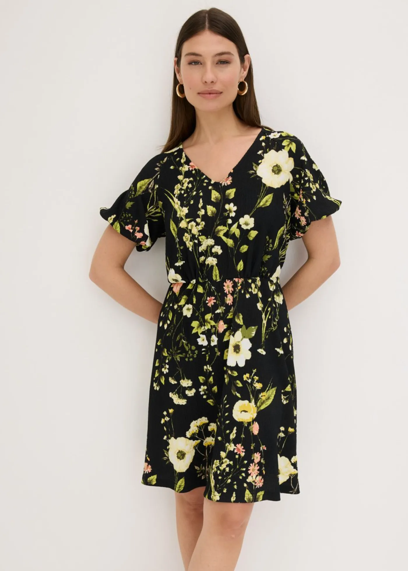 bonprix bonprix Vestido con mangas abullonadas Negro New