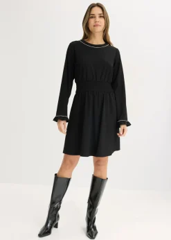 bonprix bonprix Vestido con volantes Negro-blanco lana Best