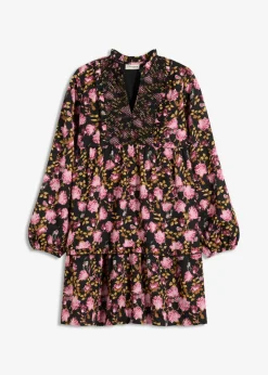 bonprix bonprix Vestido corto Negro con flores Sale