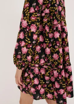 bonprix bonprix Vestido corto Negro con flores Sale