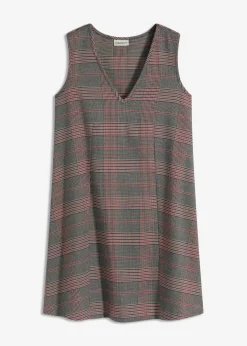 bonprix bonprix Vestido corto marrón-beige a cuadros Discount