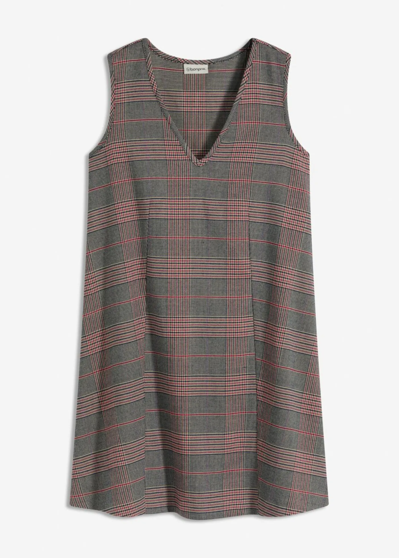 bonprix bonprix Vestido corto marrón-beige a cuadros Discount