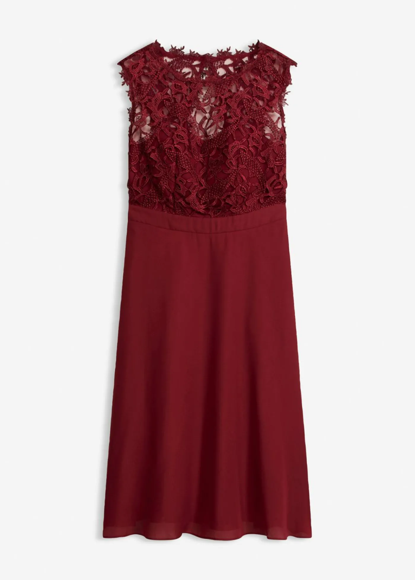 bonprix bonprix Vestido corto con encaje Rojo rubí Clearance