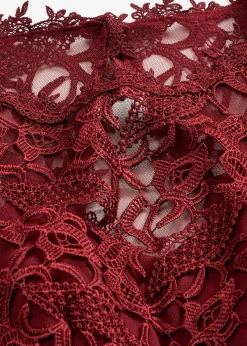 bonprix bonprix Vestido corto con encaje Rojo rubí Clearance