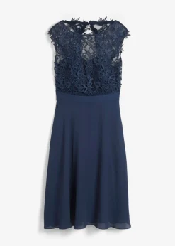 bonprix bonprix Vestido corto con encaje Azul marino Online