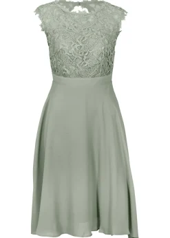 bonprix bonprix Vestido corto con encaje Verde alga Hot