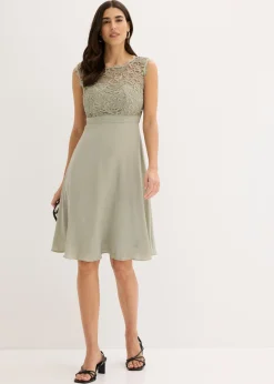bonprix bonprix Vestido corto con encaje Verde alga Hot