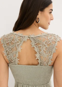 bonprix bonprix Vestido corto con encaje Verde alga Hot